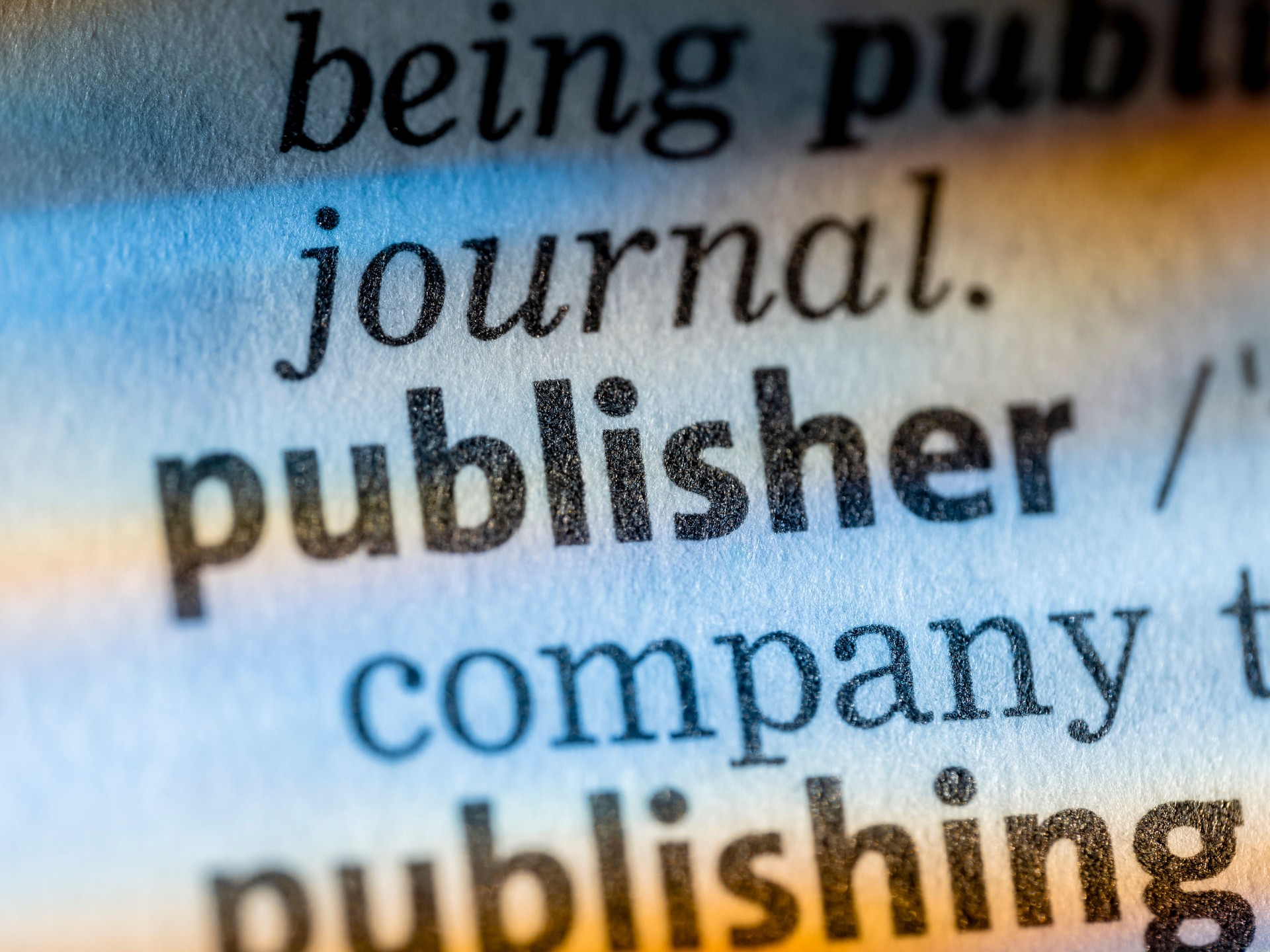 Publisher written in the dictionary